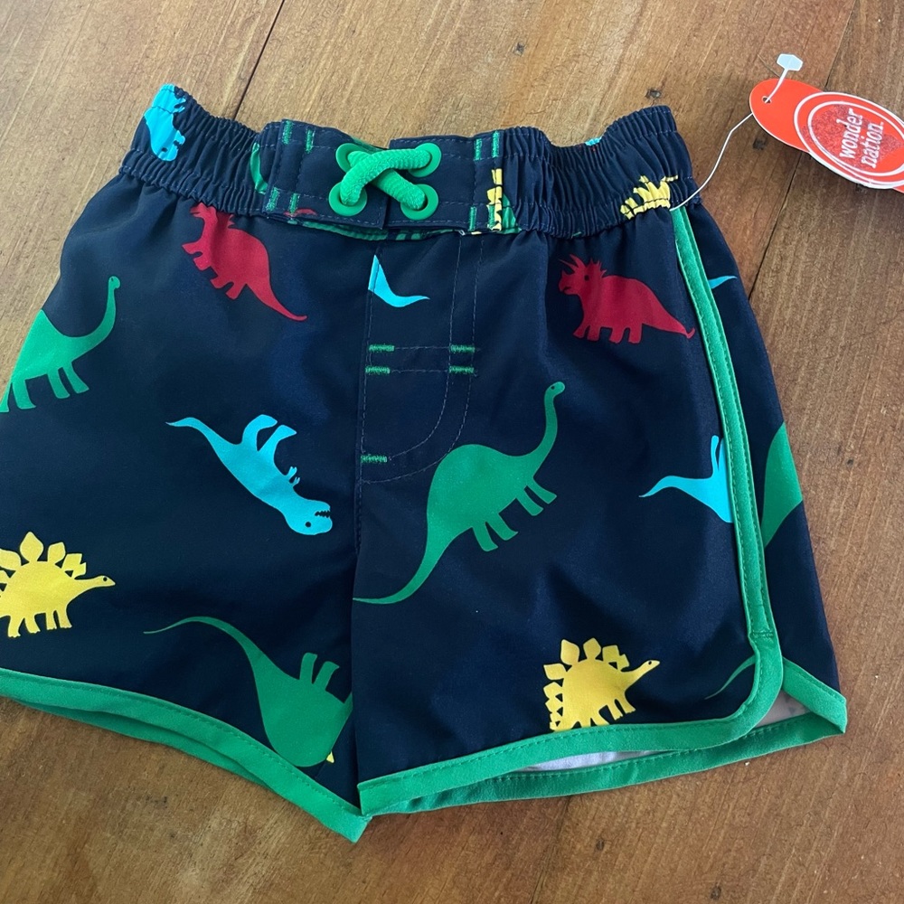 NWT Baby Dinasaur Swim Trunks Shorts 0-3 mths